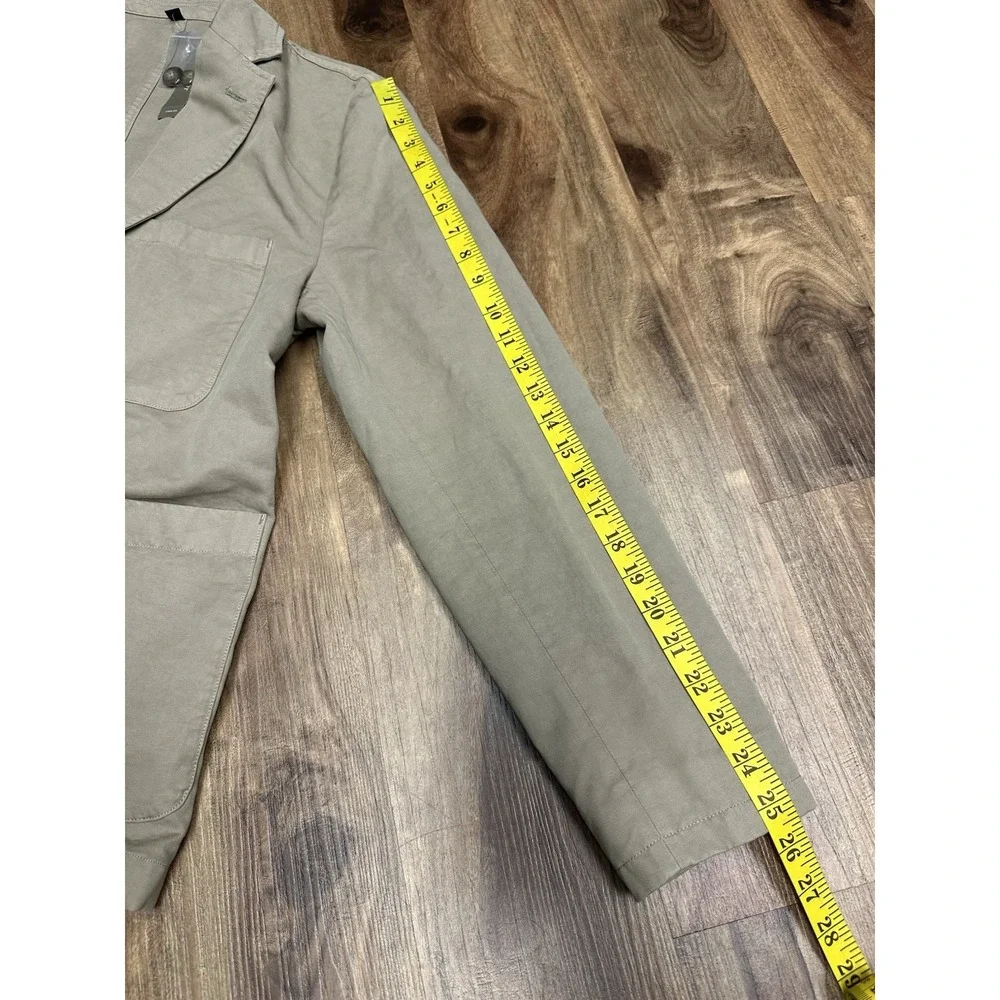 J.Crew Blazer Mens 40 Khaki Cotton Linen Chino Suit Jacket AX270